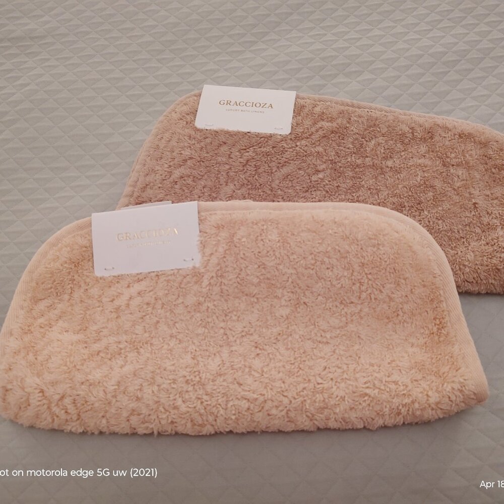2 GRACCIOZA EGOIST WASHCLOTHS EGYPTIAN COTTON GIZA 800 GSM WHEAT AND LINEN COLOR